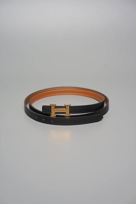 Hermes Mini 5382 Belt in Noir / Gold Ghw Size 85 (Brand New)