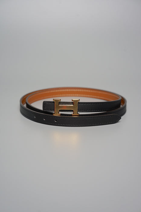 Hermes Mini 5382 Belt in Noir / Gold Ghw Size 85 (Brand New)