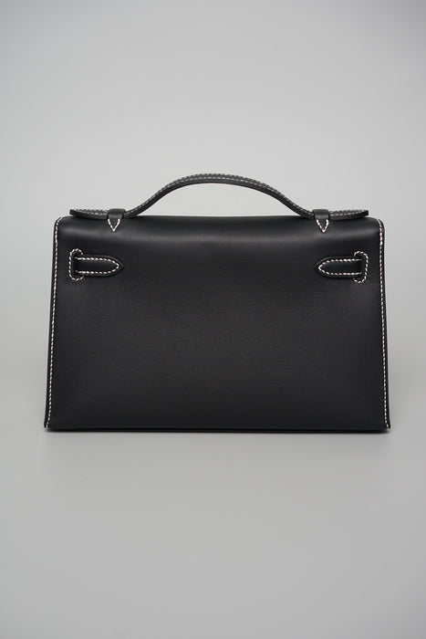 Hermes Kelly Pochette HSS in Noir Swift Phw (Brand New)