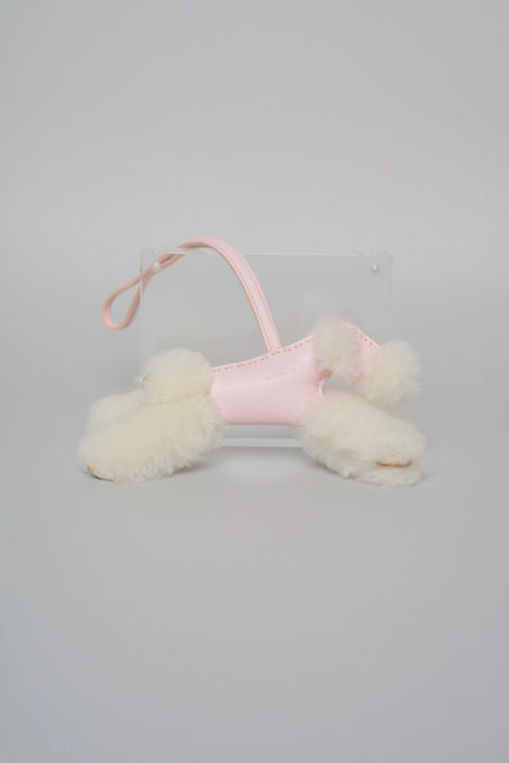 Hermes Budy Charm in Rose/Ecru Wool /lambskin (Brand New)