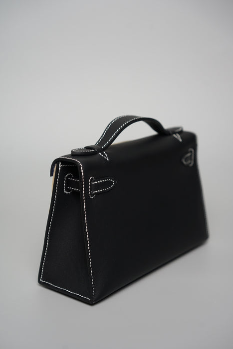 Hermes Kelly Pochette HSS in Noir Swift Phw (Brand New)