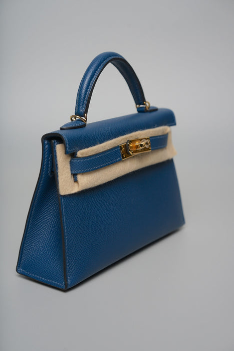 Hermes Kelly 20 in Deep Blue Ghw (Brand New)