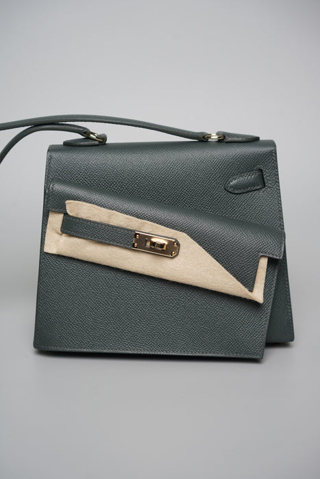 Hermes Kelly Sellier Desordre in Vert Mangrove Phw (Brand New)