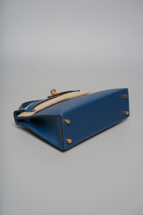 Hermes Kelly 20 in Deep Blue Ghw (Brand New)