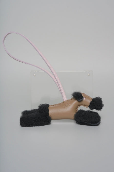 Hermes Budy Charm in Black/Etoupe/ Mauve Pale (Brand New)