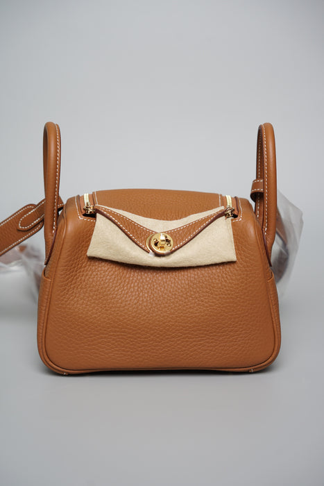 Hermes Mini Lindy II in Gold Ghw (Brand New)
