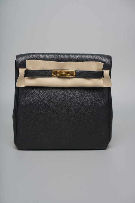 Hermes Kelly 22 Ado Backpack in Noir Ghw
