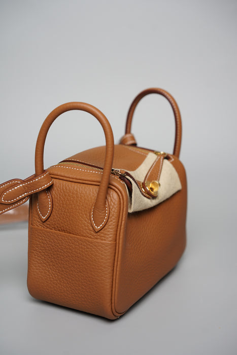 Hermes Mini Lindy II in Gold Ghw (Brand New)