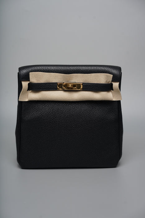 Hermes Kelly 22 Ado Backpack in Noir Ghw