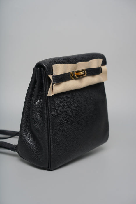 Hermes Kelly 22 Ado Backpack in Noir Ghw