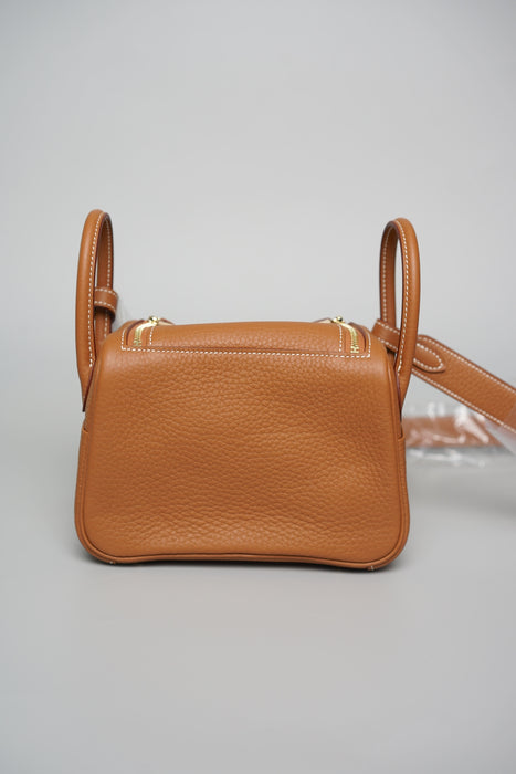 Hermes Mini Lindy II in Gold Ghw (Brand New)
