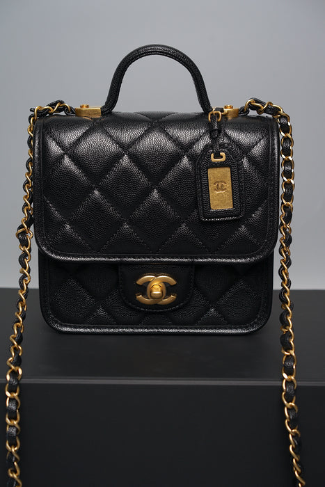 Chanel Mini Flap Bag in Black Caviar (Brand New)