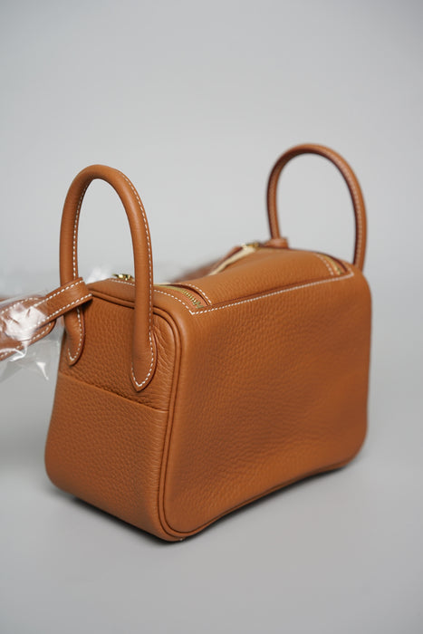 Hermes Mini Lindy II in Gold Ghw (Brand New)