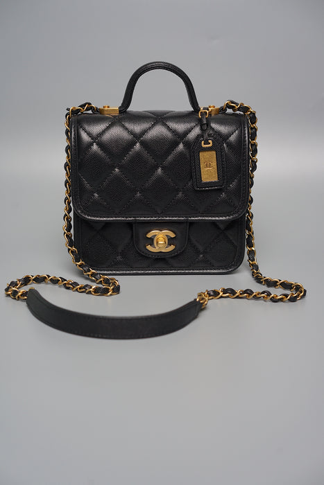 Chanel Mini Flap Bag in Black Caviar (Brand New)