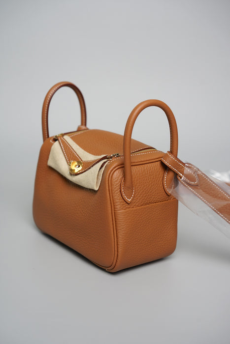 Hermes Mini Lindy II in Gold Ghw (Brand New)