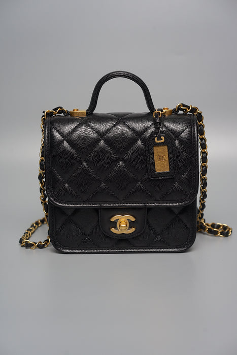 Chanel Mini Flap Bag in Black Caviar (Brand New)