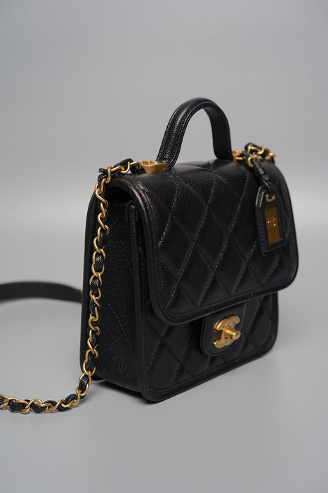 Chanel Mini Flap Bag in Black Caviar (Brand New)