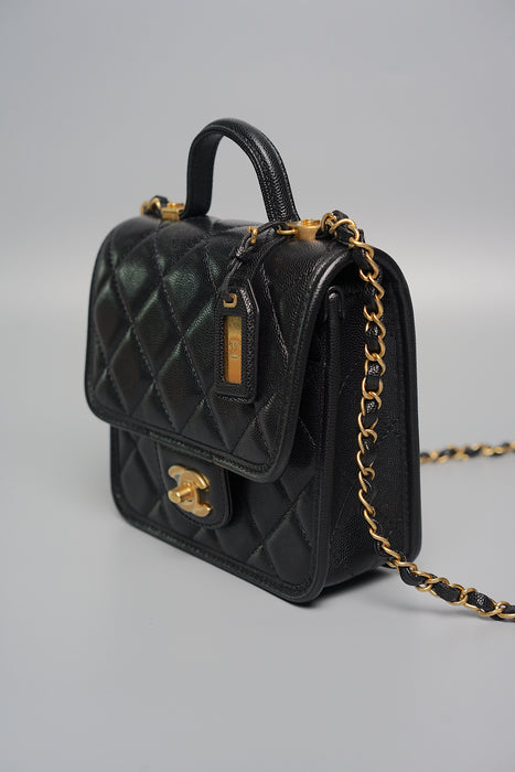 Chanel Mini Flap Bag in Black Caviar (Brand New)