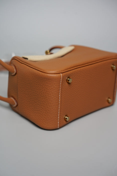 Hermes Mini Lindy II in Gold Ghw (Brand New)