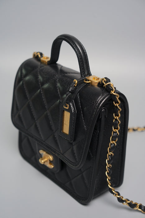 Chanel Mini Flap Bag in Black Caviar (Brand New)