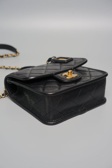 Chanel Mini Flap Bag in Black Caviar (Brand New)