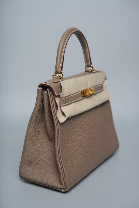 Hermes Kelly 28 Retourne in Etoupe Togo Ghw