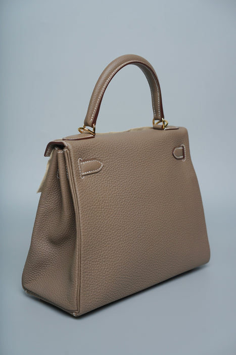 Hermes Kelly 28 Retourne in Etoupe Togo Ghw