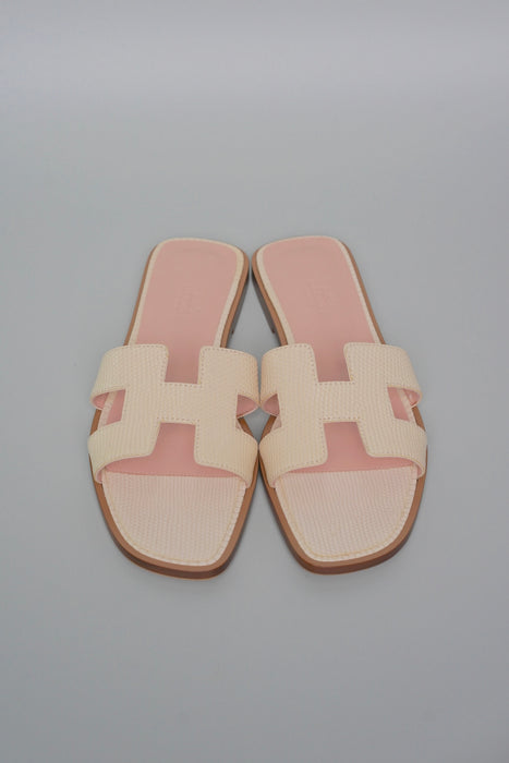 Hermes Oran Sandals in Rose Pale Size 37.5 (Brand New)