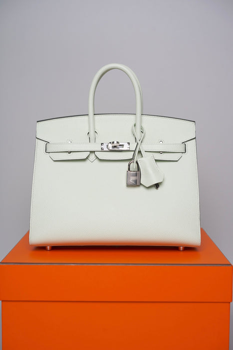 Hermes Birkin 25 in Vert Fizz Epsom Sellier Phw