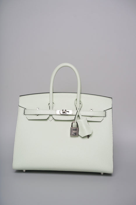 Hermes Birkin 25 in Vert Fizz Epsom Sellier Phw