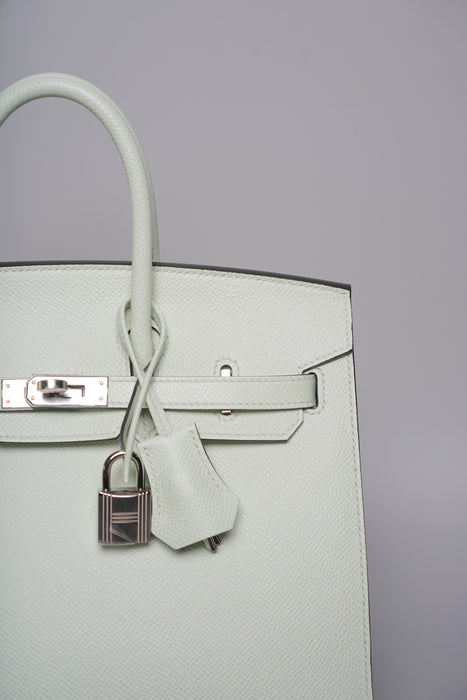 Hermes Birkin 25 in Vert Fizz Epsom Sellier Phw