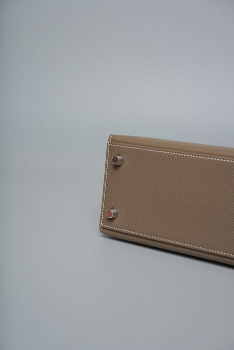 Hermes Kelly 25 II Sellier in Etoupe Epsom Phw (Brand New)