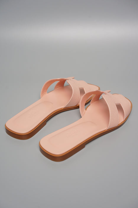 Hermes Oran Sandals in Rose Pale Size 37.5 (Brand New)