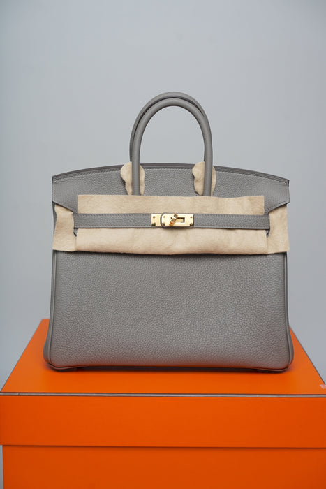 Hermes Birkin 25 in Gris Meyer Togo Ghw (Brand New)