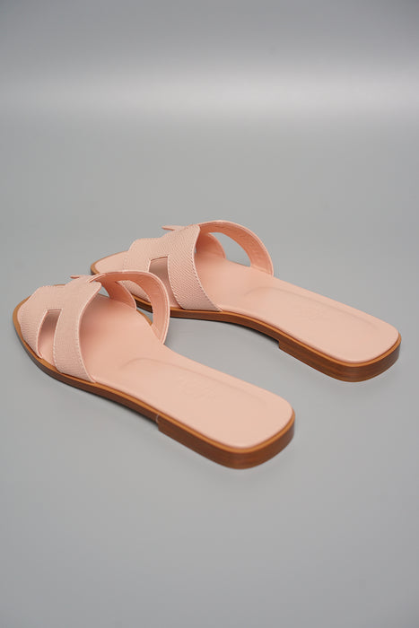 Hermes Oran Sandals in Rose Pale Size 37.5 (Brand New)