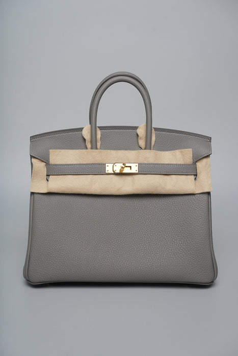 Hermes Birkin 25 in Gris Meyer Togo Ghw (Brand New)
