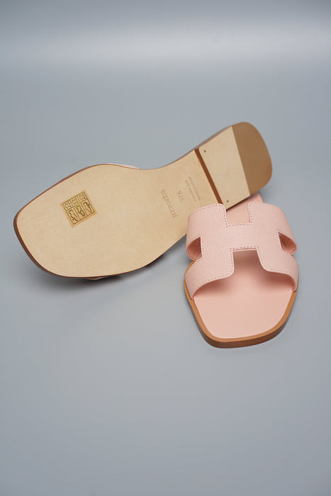 Hermes Oran Sandals in Rose Pale Size 37.5 (Brand New)