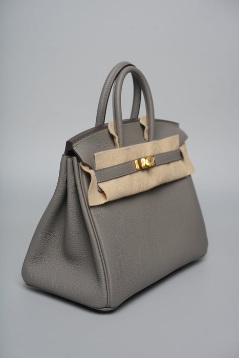 Hermes Birkin 25 in Gris Meyer Togo Ghw (Brand New)