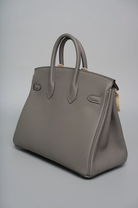Hermes Birkin 25 in Gris Meyer Togo Ghw (Brand New)