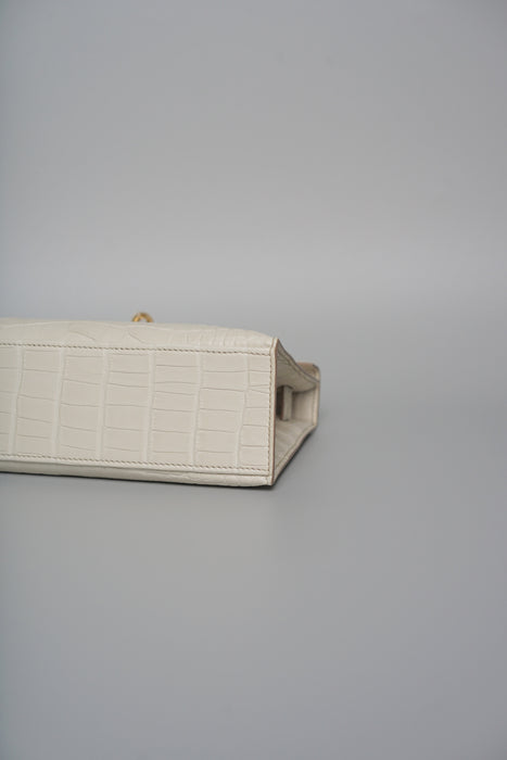 Hermes Kelly Pochette in Beton Matte Alligator Ghw (Brand New)