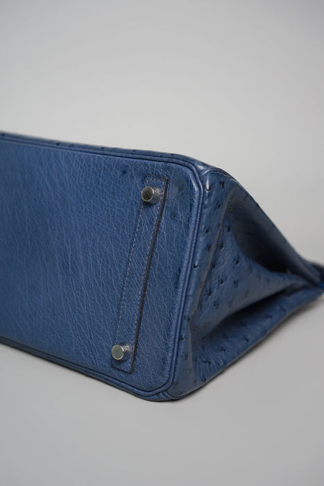 Hermes Birkin 30 in Blue de Malte Ostrich Phw