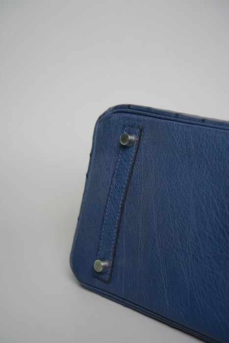 Hermes Birkin 30 in Blue de Malte Ostrich Phw
