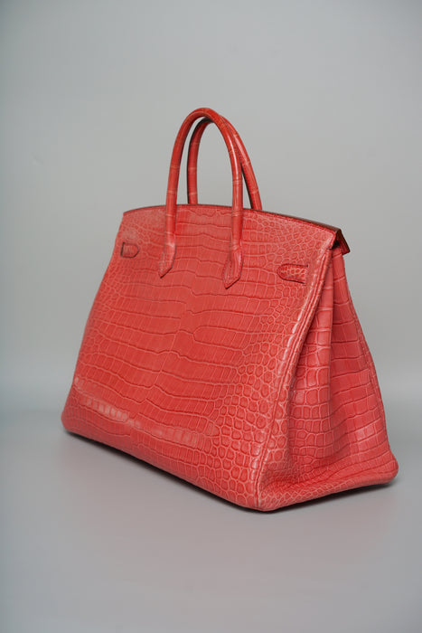 Hermes Birkin 40 in Bougainvillea Matte Porosus Phw