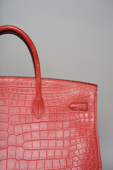 Hermes Birkin 40 in Bougainvillea Matte Porosus Phw