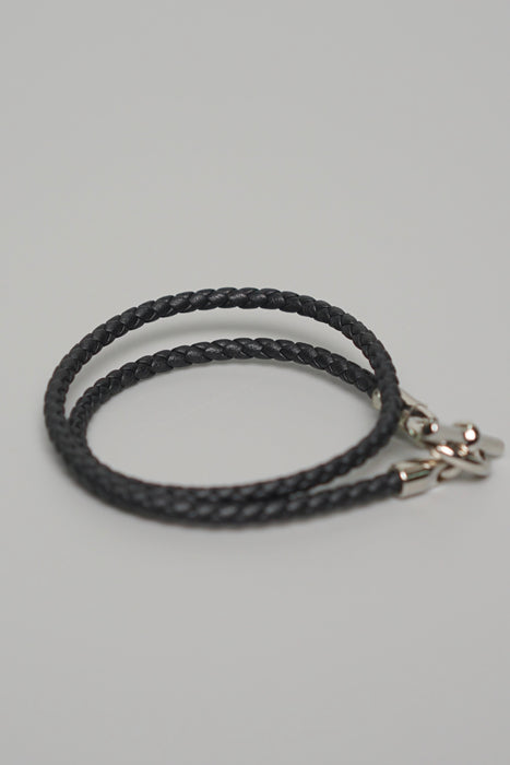 Hermes Glenan Double Tour Bracelet in Noir Phw Size T2