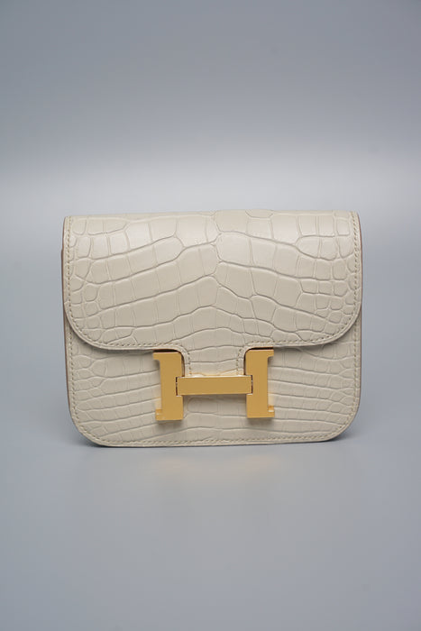 Hermes Constance Slim in Beton Matte Alligator Ghw