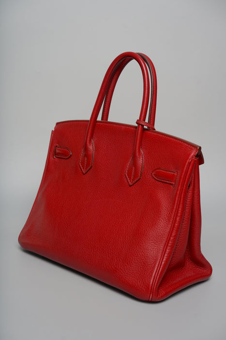 Hermes Birkin 30 in Rouge Vif Togo Phw