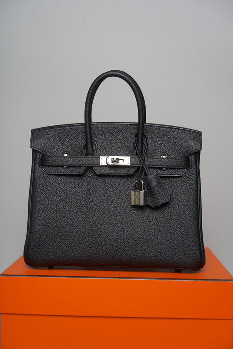 Hermes Birkin 25 in Noir Togo Phw (Brand New)