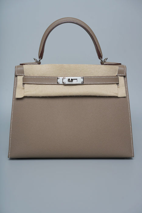 Hermes Kelly 28 Sellier in Etoupe Phw
