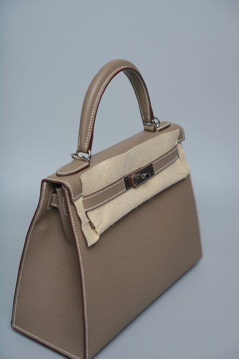 Hermes Kelly 28 Sellier in Etoupe Phw